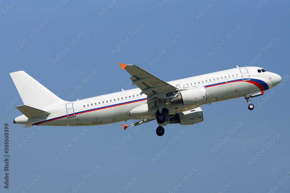 Modern aircraft departing Modern aircraft departing