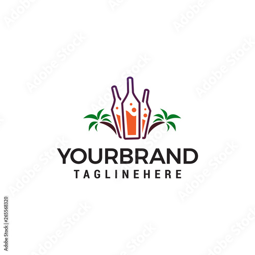 Bar and Nightclub in beach logo design concept template vector