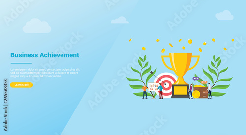 business goal achivement company concept for website design template homepage or landing - vector