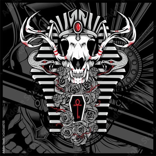 Anubis God Of The Dead,with snake - Vector