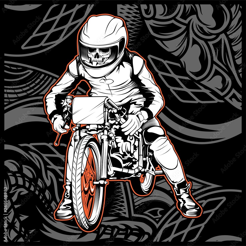 skull riding a motorcycle ready for the race skull riding a motorcycle ready for the race
