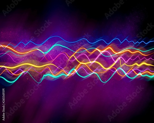 abstract neon colorful waves background photo