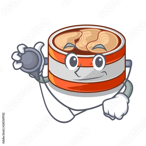 Doctor canned tuna isolated with in mascot