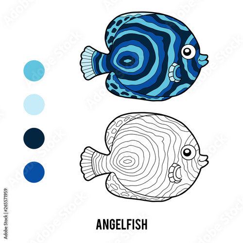 Coloring book, Angelfish