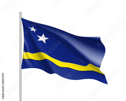 Waving national flag of Curacao island