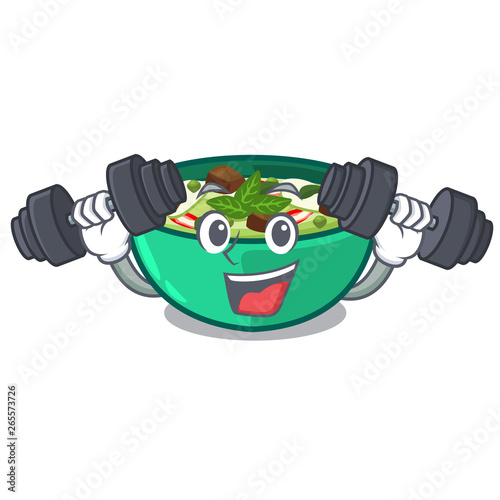 Fitness green churry served in cartoon bowl
