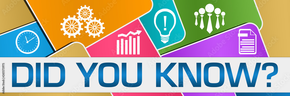 Did You Know Colorful Rounded Squares Texture Symbols 