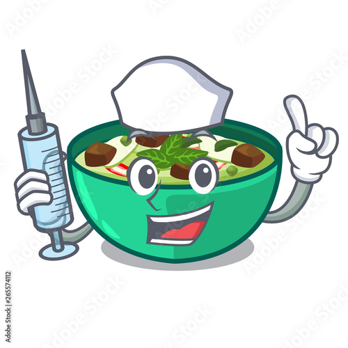 Nurse green churry above mascot table wood
