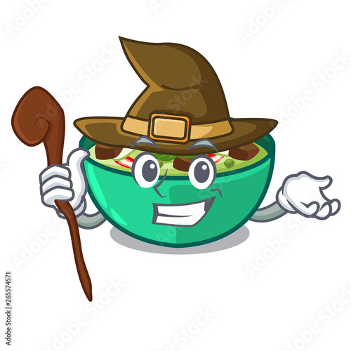 Witch green curry in the character shape photo