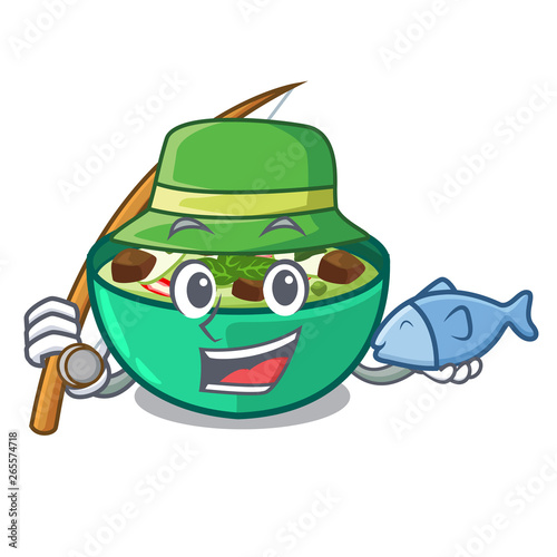 Fishing green curry in the character shape photo