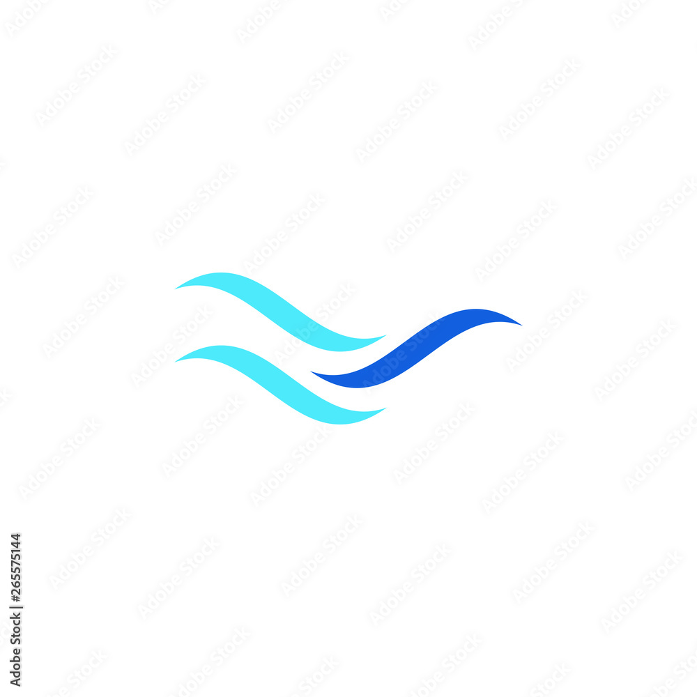 Water Wave Icon Logo Design Template for green technology business plumbing wind company with modern high end look Water Wave Icon Logo Design Template for green technology business plumbing wind company with modern high end look
