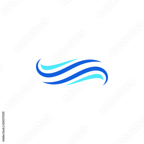 Water Wave Icon Logo Design Template for green technology business plumbing wind company with modern high end look
