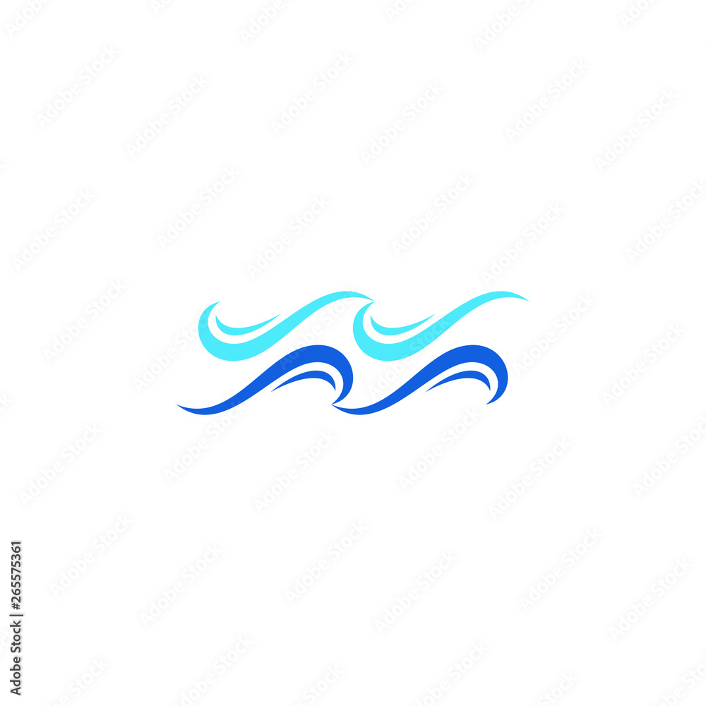 Water Wave Icon Logo Design Template for green technology business plumbing wind company with modern high end look