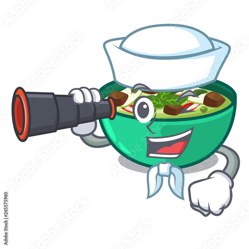 Sailor with binocular green curry in the character shape photo