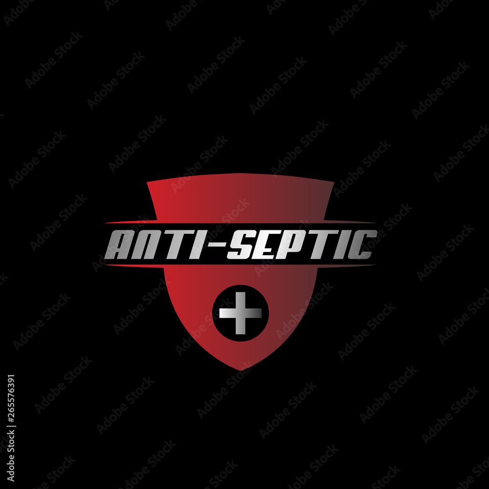 antiseptic, anti bacterial, or smart protection logo icon