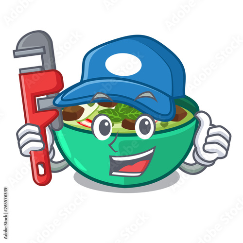 Plumber green churry isolated with the cartoon