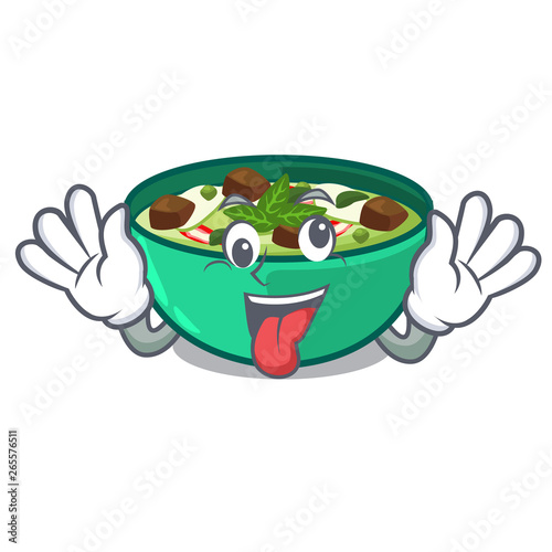 Crazy green churry isolated with the cartoon