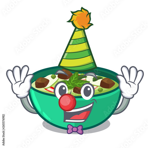 Clown green churry isolated with the cartoon photo