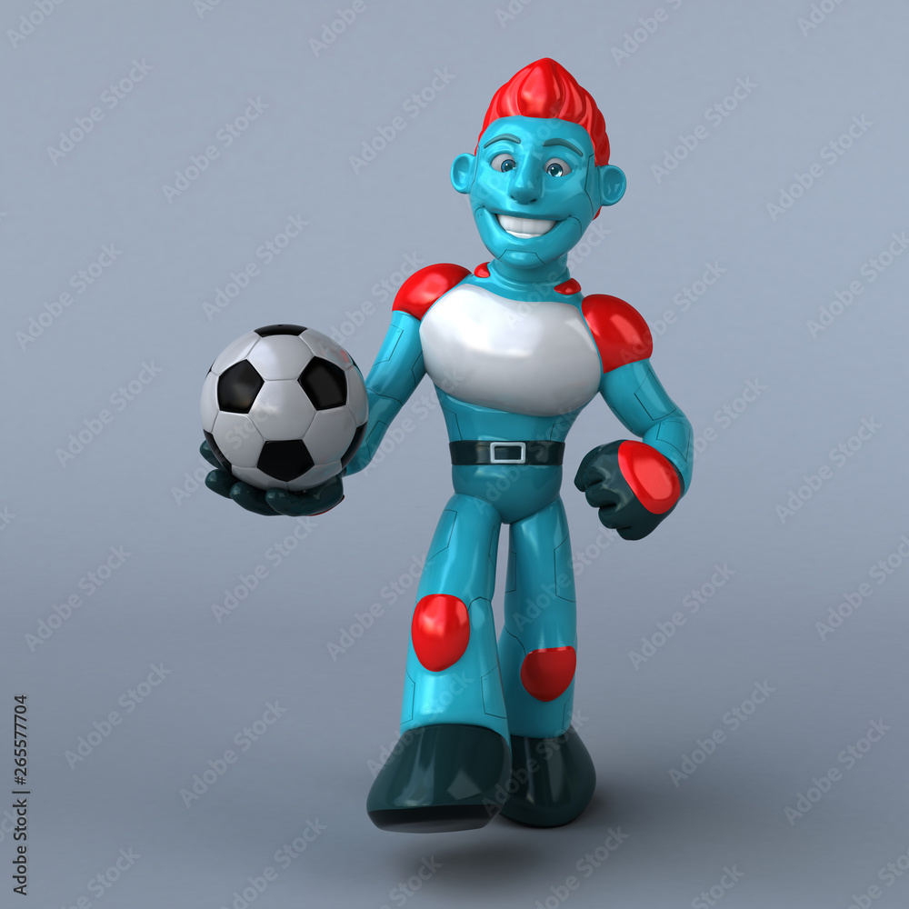Fototapeta premium Red Robot - 3D Illustration
