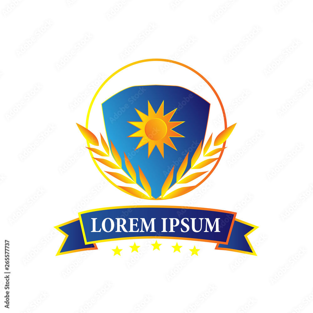 Fototapeta premium sun logo icon for good farming company