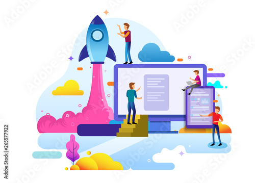 Landing page design concept of Startup Business, business strategy, analytics and brainstorming. Vector illustration concepts for website design ui/ux and mobile website development. © Vectorideas