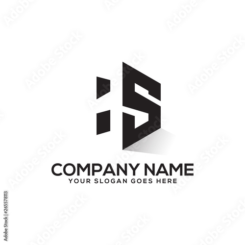 HS initial logo, negative space vector , clean and clever designs