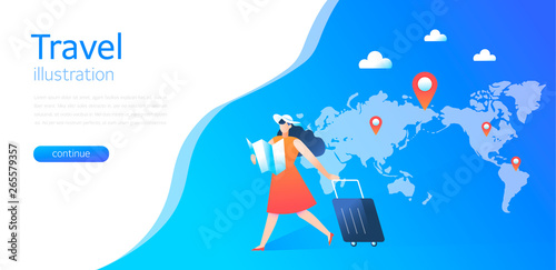 world travel concept illustrations. Modern flat style