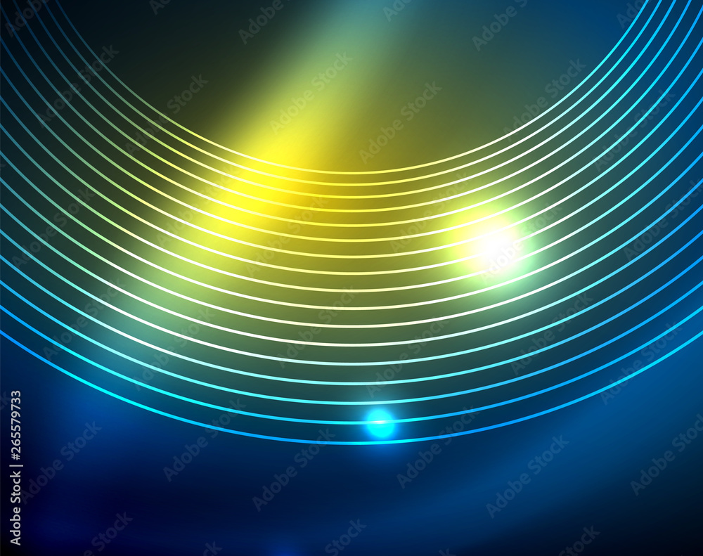 Blue neon circles, abstract circular lines. Glowing circle abstract pattern background Blue neon circles, abstract circular lines. Glowing circle abstract pattern background