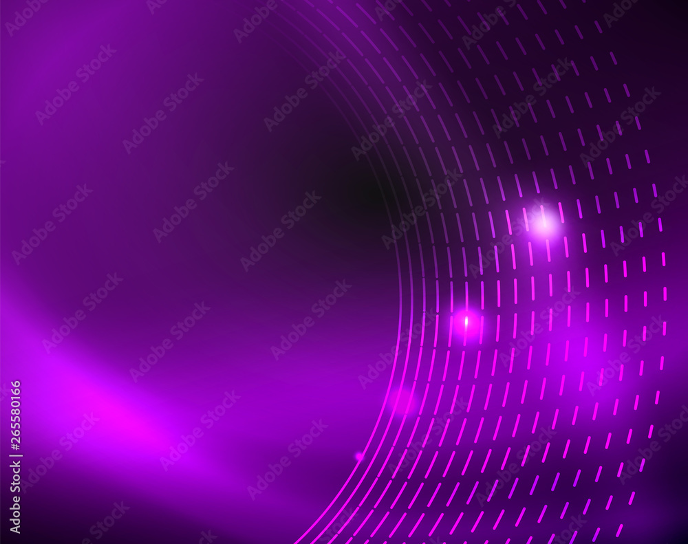 Dark space with neon color glowing lights abstract background Dark space with neon color glowing lights abstract background