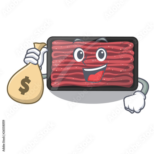 With money bag minced meat isolated in the character
