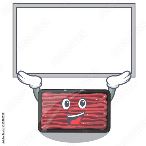 Up board minced meat isolated in the character
