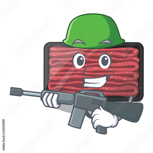 Army minced meat isolated in the character