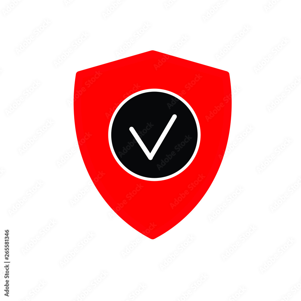 vector shield icon, flat design vector shield icon, flat design