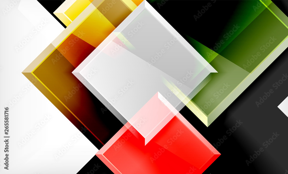 Bright colorful square shape blocks geometrical background