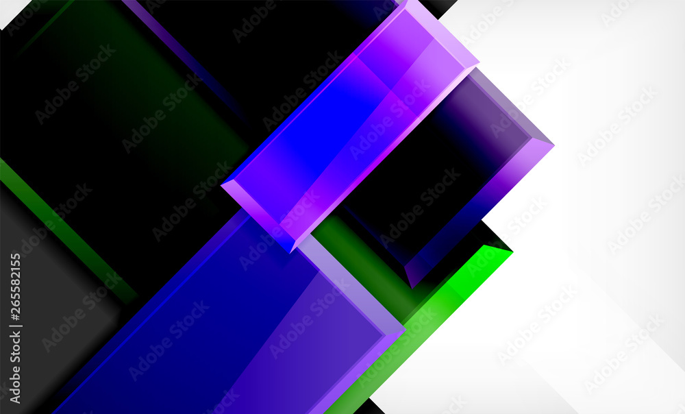 Bright colorful square shape blocks geometrical background