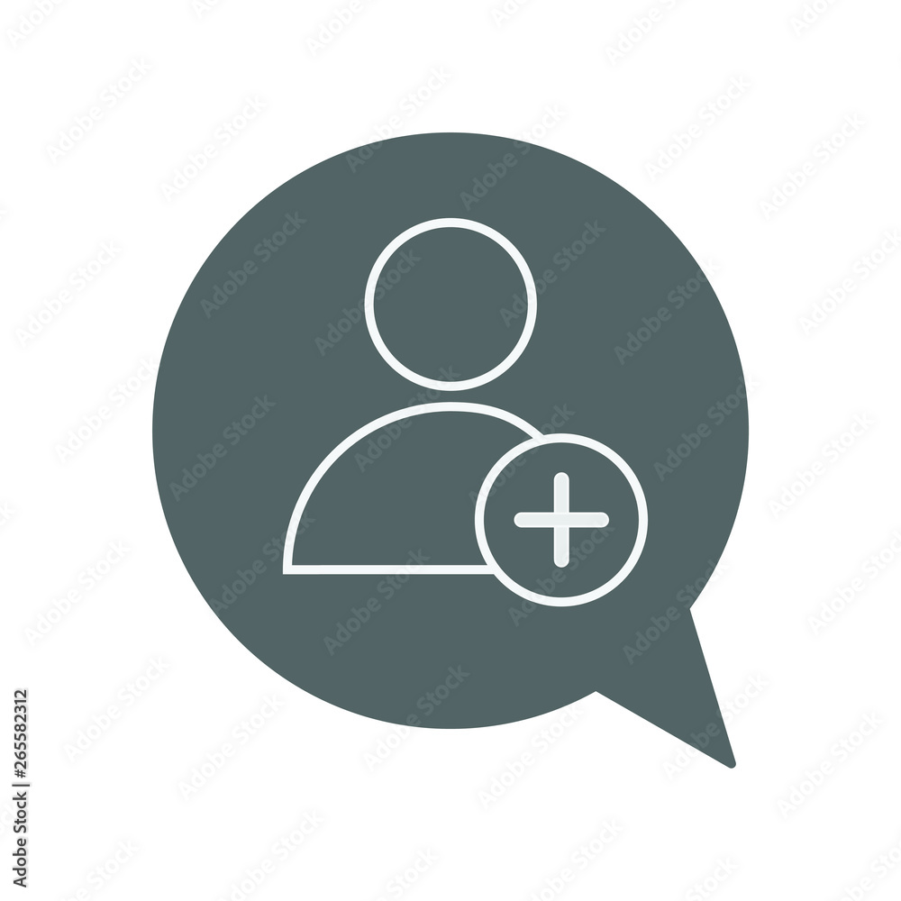 Person conversation plus line icon isolate Person conversation plus line icon isolate