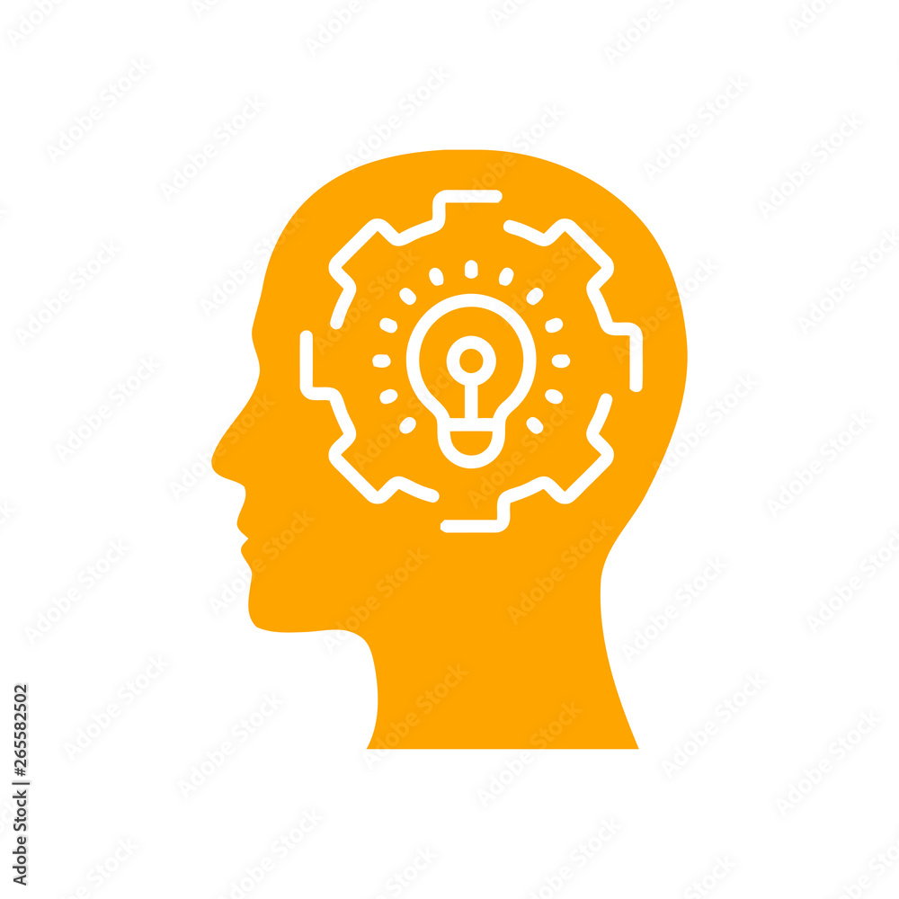 digital human head, brain, technology, head, memory, creative technology mind, artificial intelligence orange color icon digital human head, brain, technology, head, memory, creative technology mind, artificial intelligence orange color icon