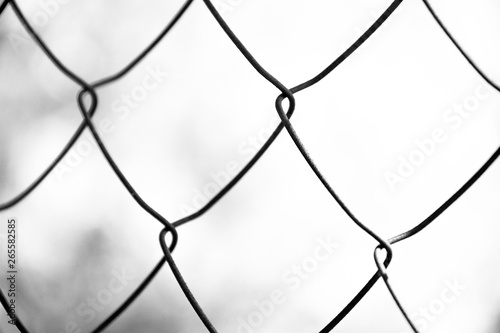 Closeup of a grid on a white background