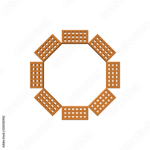 Circle of bricks. Isolated ...