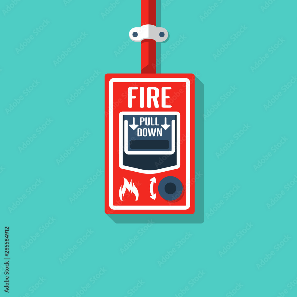 Fire alarm system. Fire button