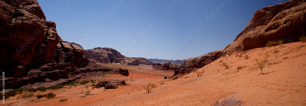 Wadi Rum Jordan Desert extra wide panorama