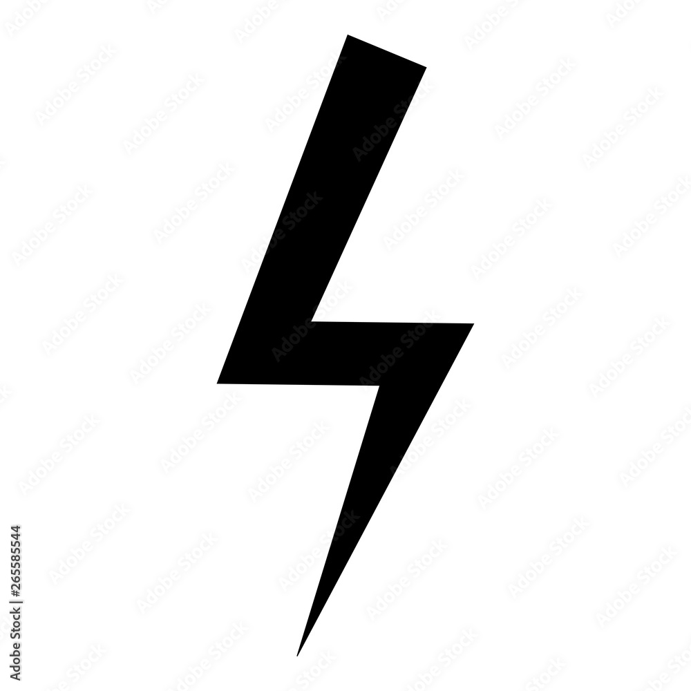 Lightning bolt Electric power Flash thunderbolt icon black color vector illustration flat style image Lightning bolt Electric power Flash thunderbolt icon black color vector illustration flat style image