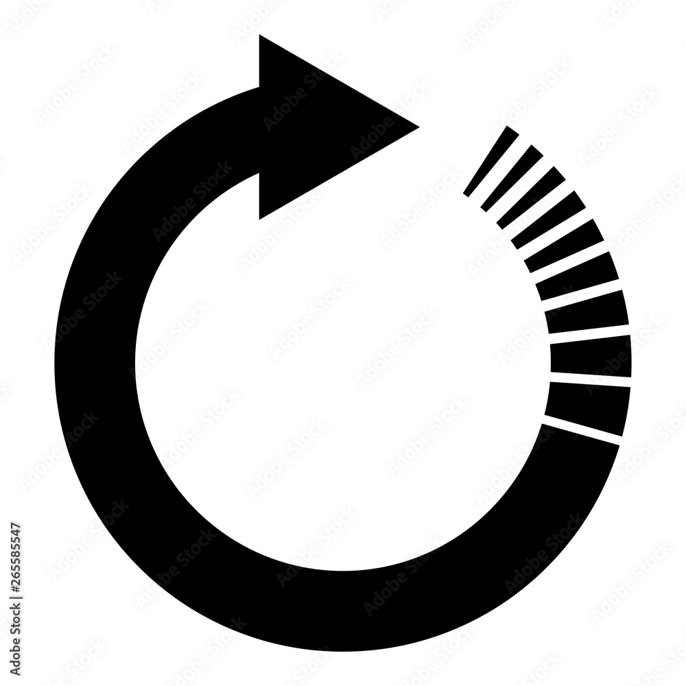 Circle arrow with tail effect Circular arrows Refresh update concept icon black color vector illustration flat style image Circle arrow with tail effect Circular arrows Refresh update concept icon black color vector illustration flat style image