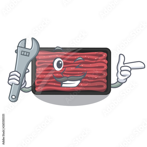 Mechanic minced meat in the cartoon shape