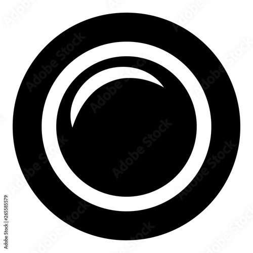 Camera lens photo equipment icon black color vector illustration flat style image