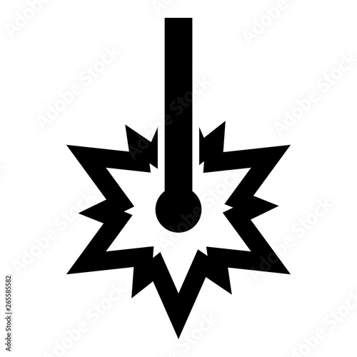 Laser working Laser line spark Welding symbol Engraving concept Laser engraving burst cut icon black color vector illustration flat style image