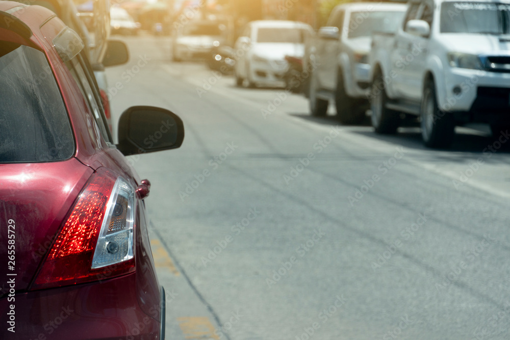 Brake cars on asphalt roads during rush hours for travel or business work. Brake cars on asphalt roads during rush hours for travel or business work.