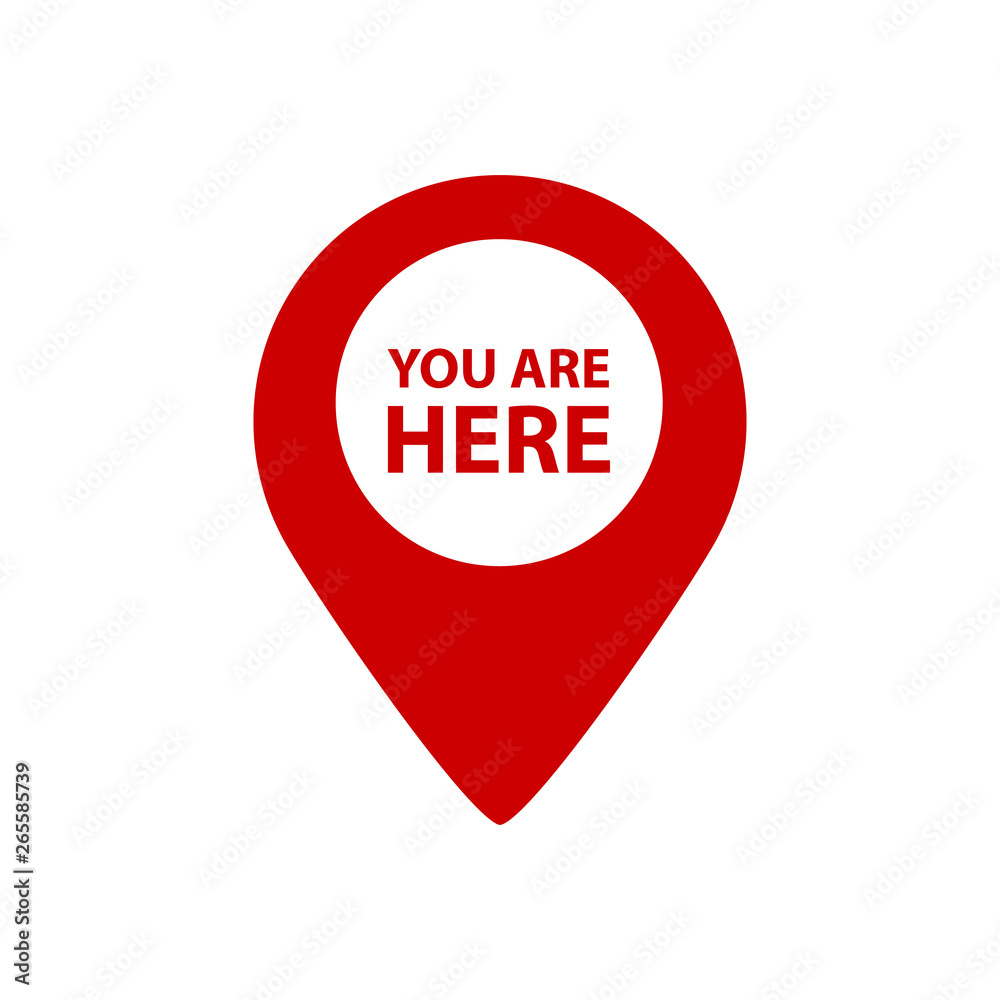You Are Here Map Pointer - Vector Illustration - Isolated On White Background You Are Here Map Pointer - Vector Illustration - Isolated On White Background