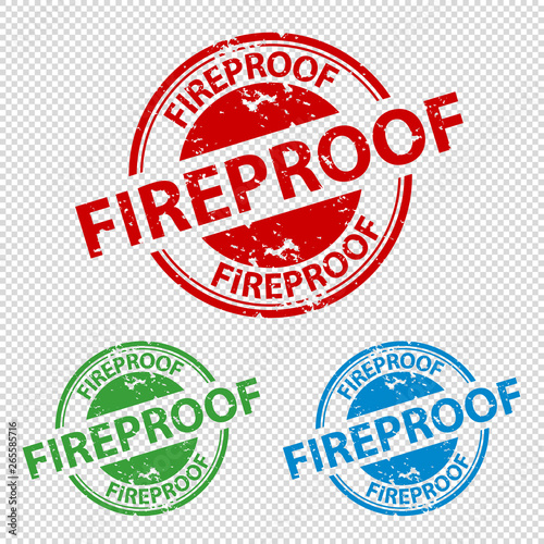 Rubber Stamp Seal Fireproof - Vector Illustration - Isolated On Transparent Background