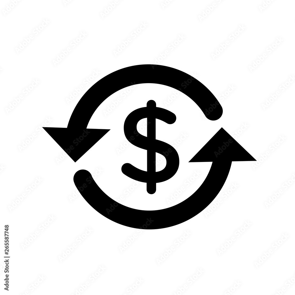 Money back. Refund icon, Time is money concept Money back. Refund icon, Time is money concept
